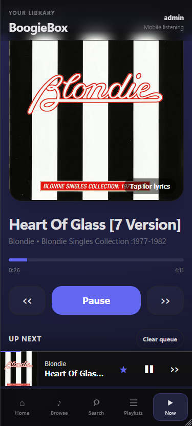 BoogieBox mobile playback experience