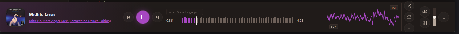 BoogieBox playback bar showing the waveform visualizer